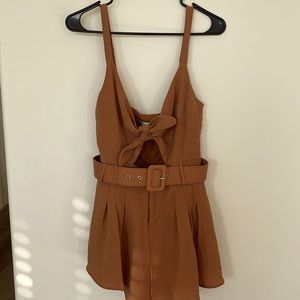 Rust romper with belt